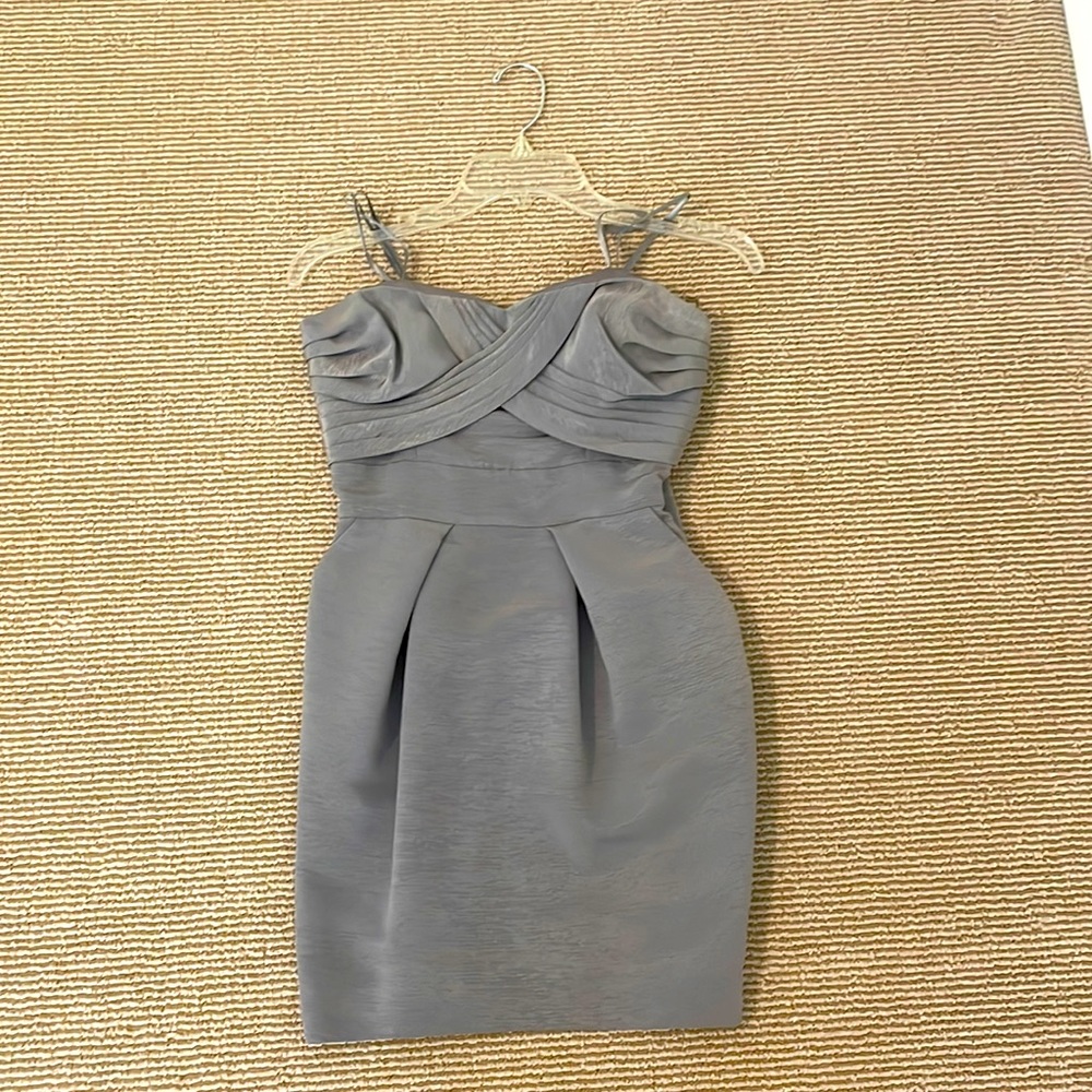 BCBG strapless silver dress
